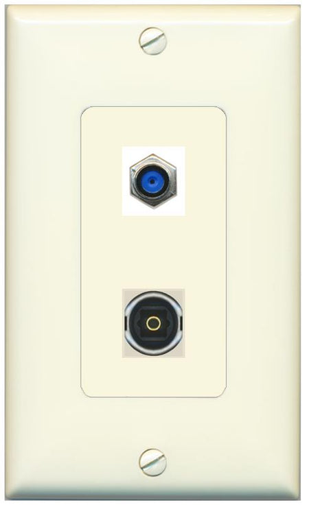 1 F81 1 TOSLINK Wall Plate [Light-almond]