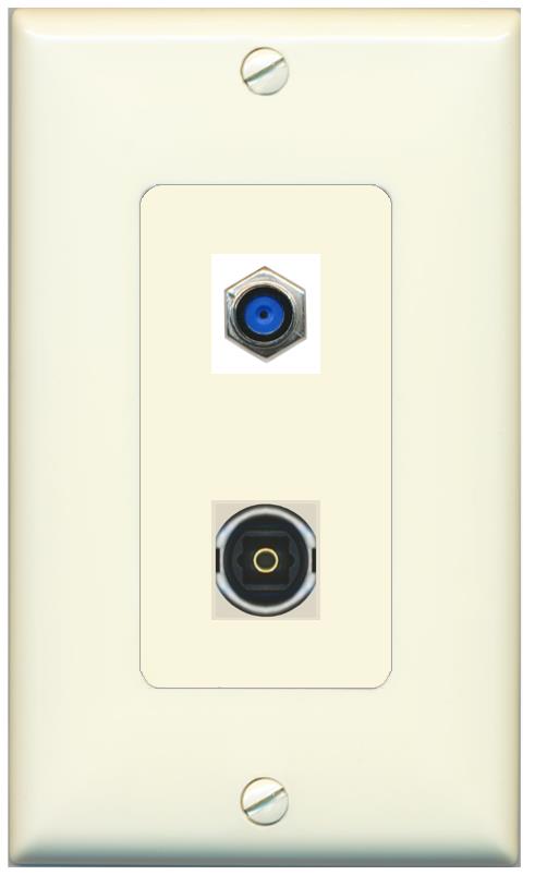 1 F81 1 TOSLINK Wall Plate [Light-almond]