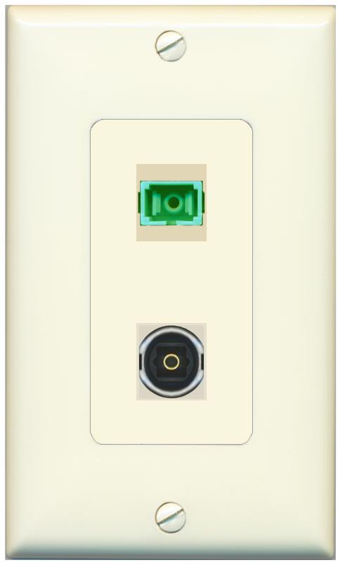 1 SC-APC-SX 1 TOSLINK Wall Plate [Light-almond]