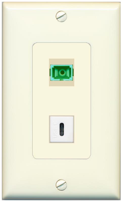 1 SC-APC-SX 1 USBC Wall Plate [Light-almond]