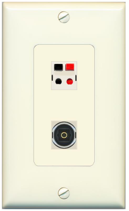 1 SPEAKER 1 TOSLINK Wall Plate [Light-almond]
