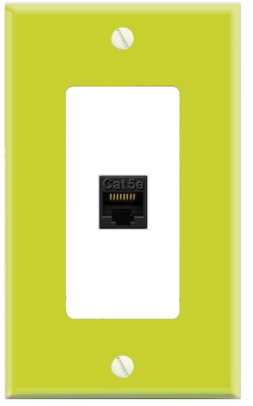 RiteAV CAT5E-BLACK Wall Plate [Pea Green-White]