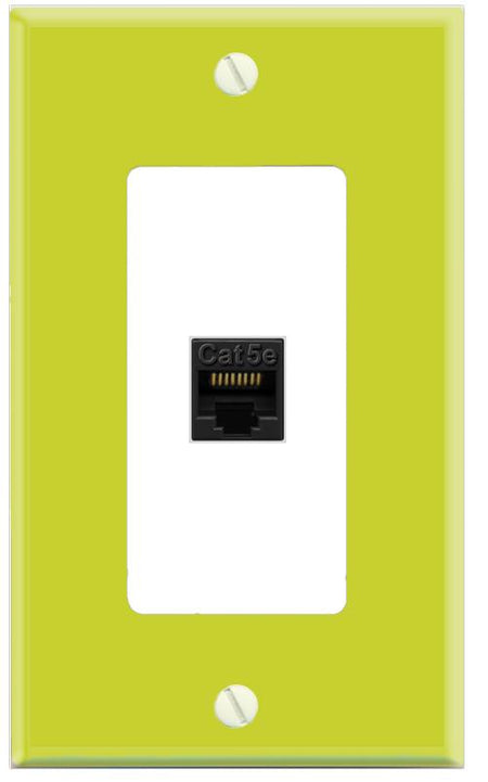 RiteAV CAT5E-BLACK Wall Plate [Pea Green-White]