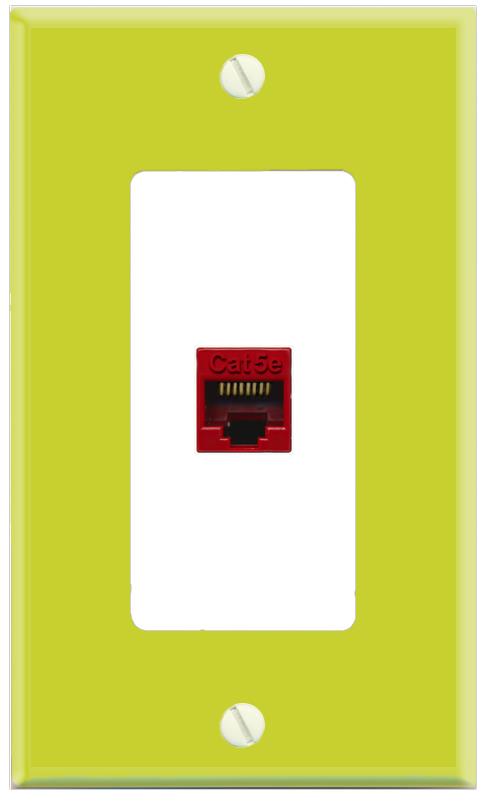 RiteAV CAT5E-RED Wall Plate [Pea Green-White]
