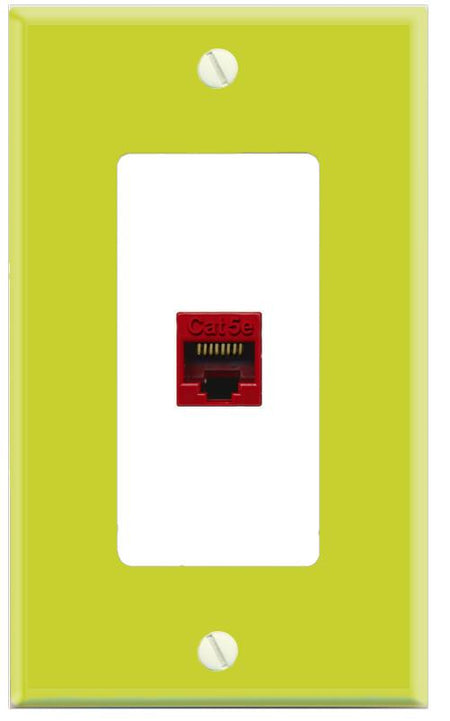 RiteAV CAT5E-RED Wall Plate [Pea Green-White]