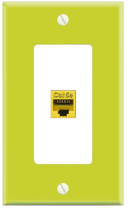 RiteAV CAT5E-YELLOW Wall Plate [Pea Green-White]
