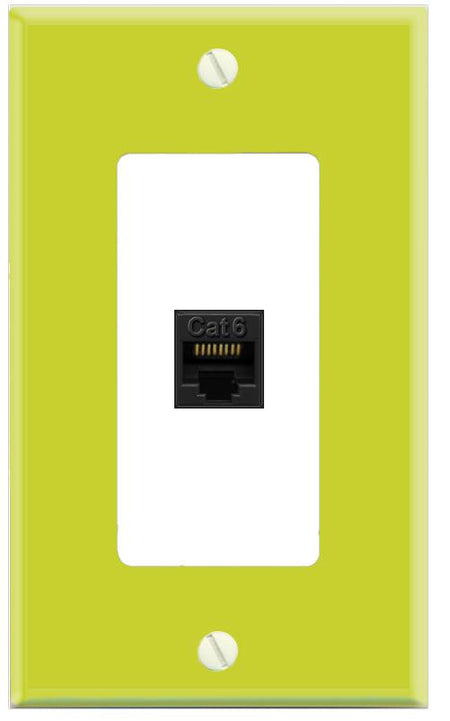 RiteAV CAT6-BLACK Wall Plate [Pea Green-White]
