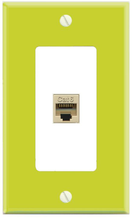 RiteAV CAT6-IVORY Wall Plate [Pea Green-White]