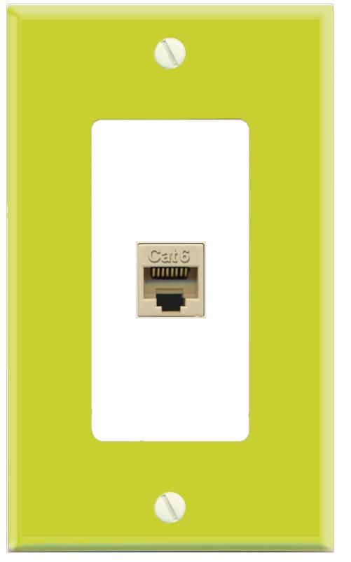 RiteAV CAT6-IVORY Wall Plate [Pea Green-White]