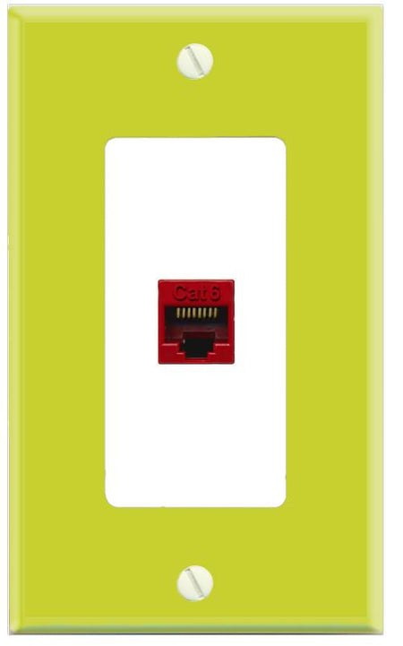 RiteAV CAT6-RED Wall Plate [Pea Green-White]