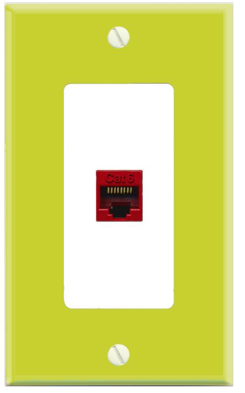 RiteAV CAT6-RED Wall Plate [Pea Green-White]