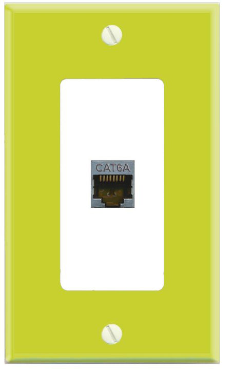 RiteAV CAT6A Wall Plate [Pea Green-White]