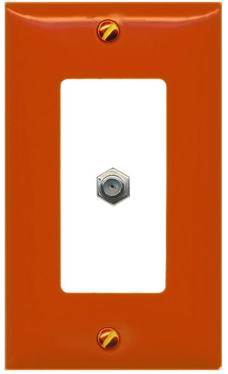 [1 Ports] COAX Wall Plate [Orange-White]