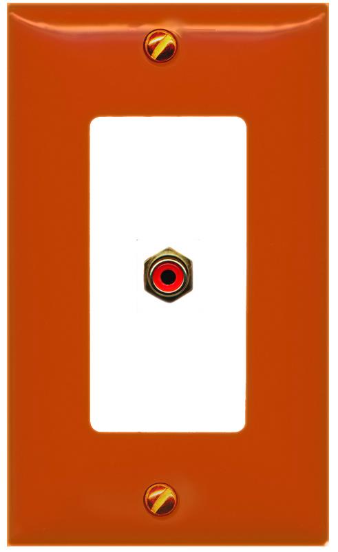[1 Ports] RCA-RED Wall Plate [Orange-White]