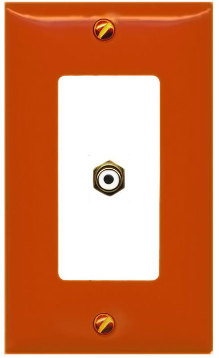 [1 Ports] RCA-WHITE Wall Plate [Orange-White]