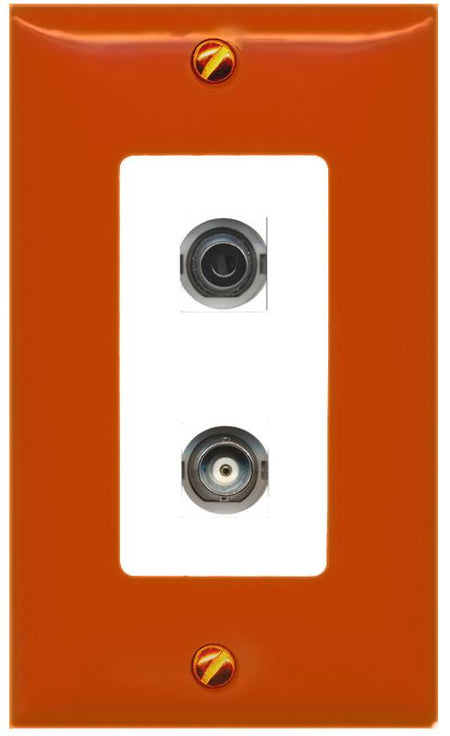 RiteAV 3.5mm BNC Wall Plate [Orange/White]