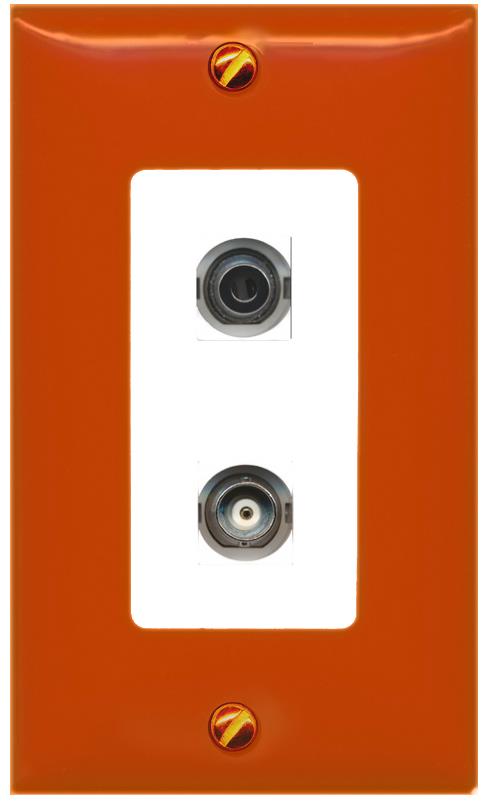 RiteAV 3.5mm BNC Wall Plate [Orange/White]