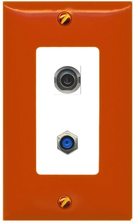 RiteAV 3.5mm F81 Wall Plate [Orange/White]