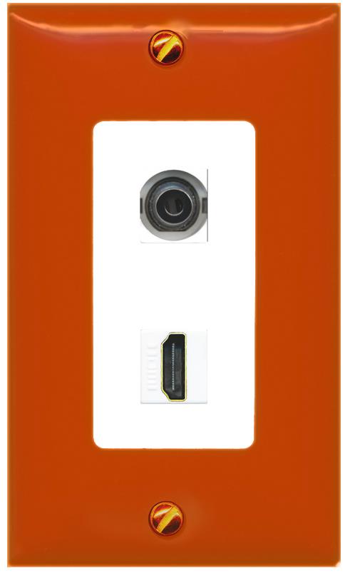 RiteAV 3.5mm HDMI Wall Plate [Orange/White]