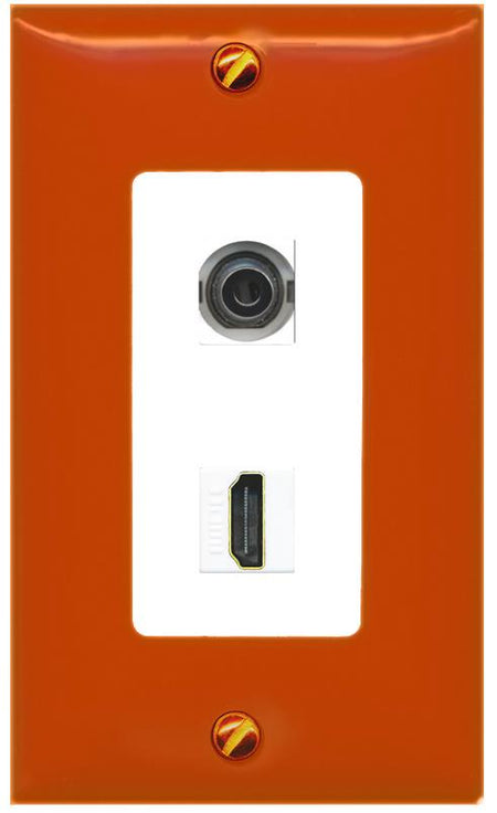 RiteAV 3.5mm HDMI Wall Plate [Orange/White]