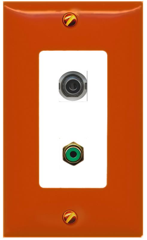RiteAV 3.5mm RCA-GREEN Wall Plate [Orange/White]