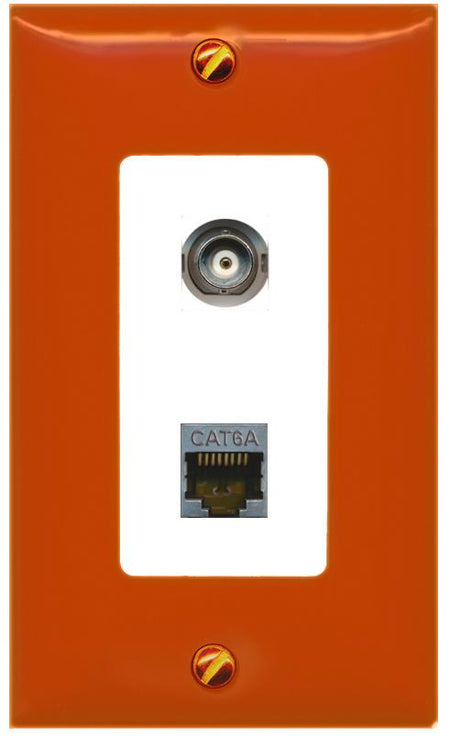 RiteAV BNC CAT6A Wall Plate [Orange/White]