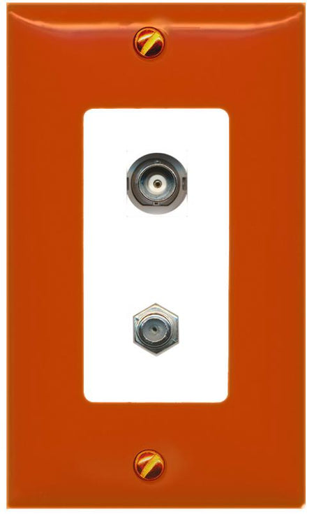 RiteAV BNC COAX Wall Plate [Orange/White]