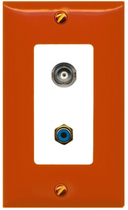 RiteAV BNC RCA-BLUE Wall Plate [Orange/White]