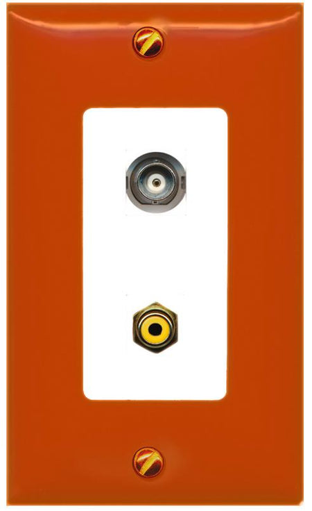 RiteAV BNC RCA-YELLOW Wall Plate [Orange/White]
