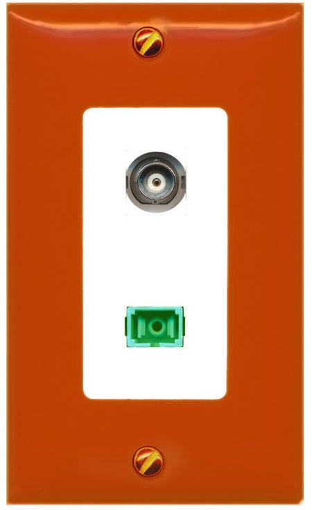 RiteAV BNC SC-APC-SX Wall Plate [Orange/White]