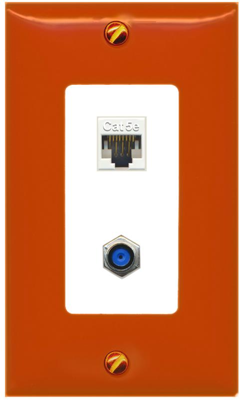 RiteAV CAT5E F81 Wall Plate [Orange/White]