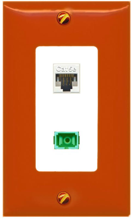 RiteAV CAT5E SC-APC-SX Wall Plate [Orange/White]