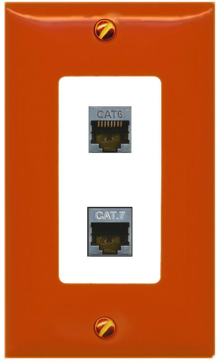 RiteAV CAT6-SHIELDED CAT7 Wall Plate [Orange/White]