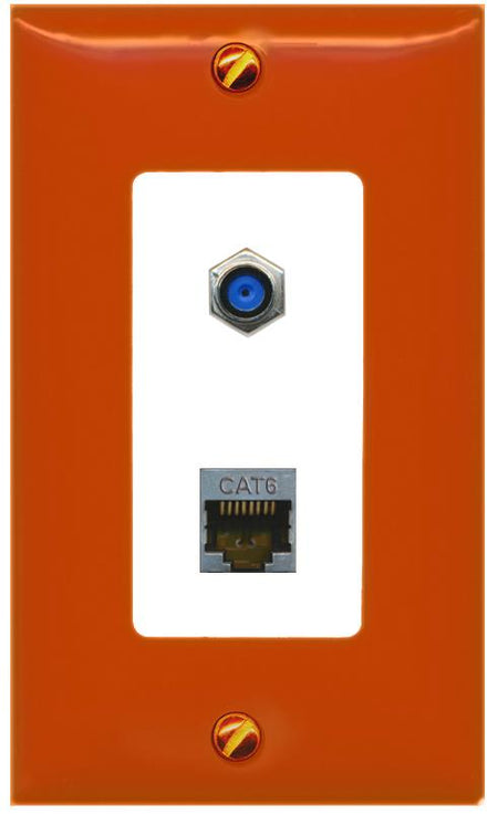 RiteAV CAT6-SHIELDED F81 Wall Plate [Orange/White]