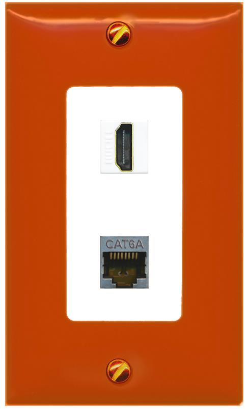 RiteAV CAT6A HDMI Wall Plate [Orange/White]