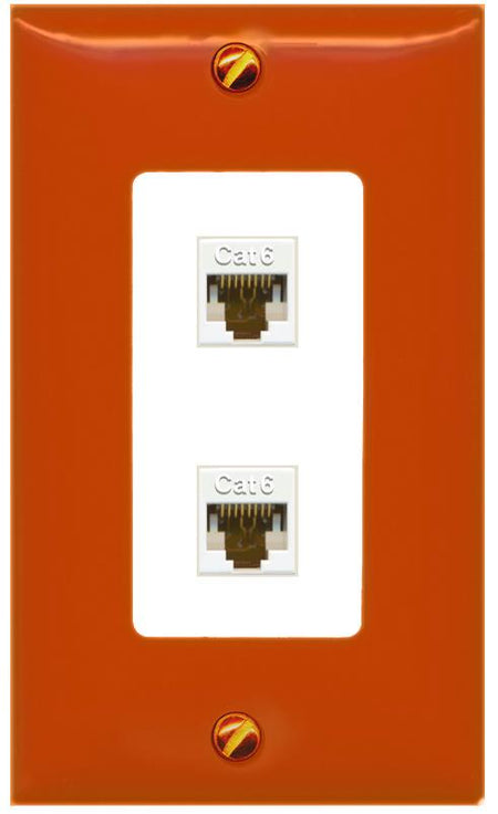 RiteAV 2 CAT6 Wall Plate [Orange/White]