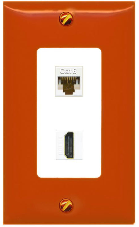 RiteAV CAT6 HDMI Wall Plate [Orange/White]