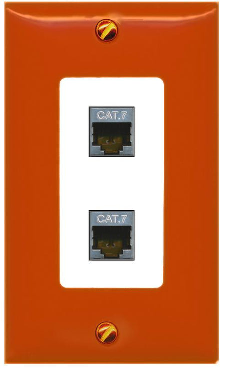 RiteAV 2 CAT7 Wall Plate [Orange/White]