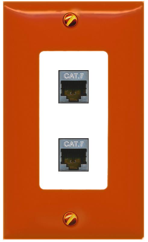 RiteAV 2 CAT7 Wall Plate [Orange/White]