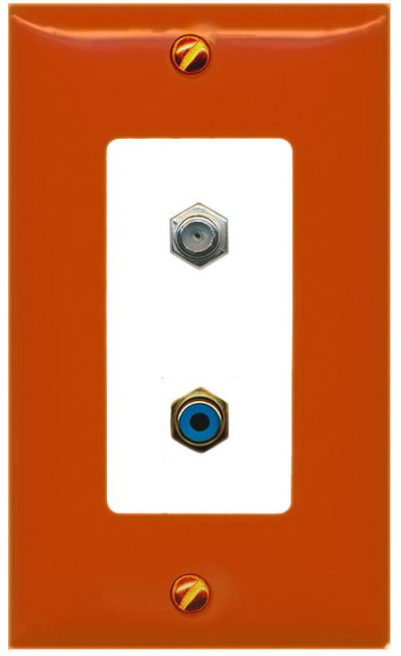 RiteAV COAX RCA-BLUE Wall Plate [Orange/White]