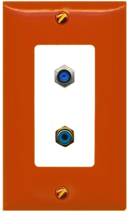 RiteAV F81 RCA-BLUE Wall Plate [Orange/White]