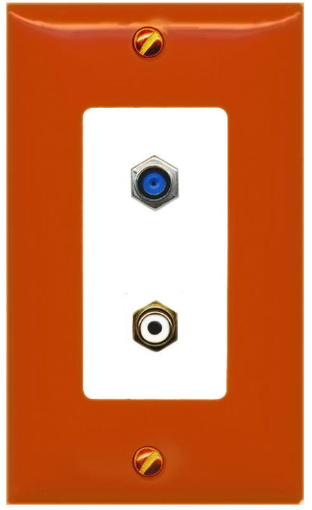 RiteAV F81 RCA-Orange/White Wall Plate [Orange/White]