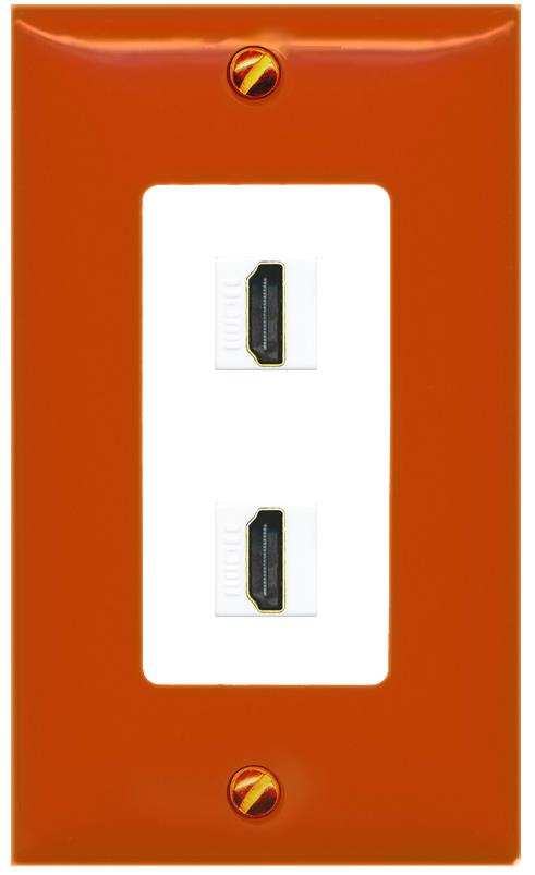 RiteAV 2 HDMI Wall Plate [Orange/White]