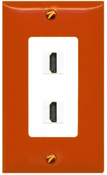 RiteAV 2 HDMI Wall Plate [Orange/White]