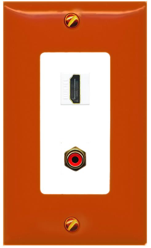 RiteAV HDMI RCA-RED Wall Plate [Orange/White]