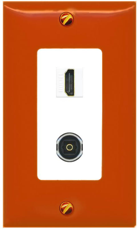 RiteAV HDMI TOSLINK Wall Plate [Orange/White]