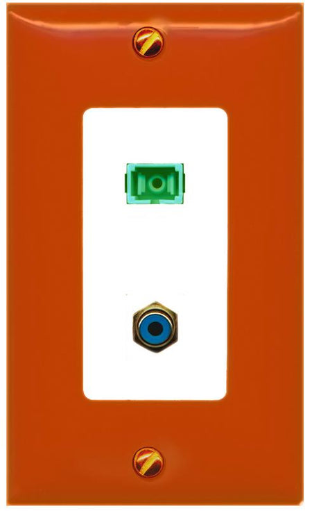 RiteAV RCA-BLUE SC-APC-SX Wall Plate [Orange/White]