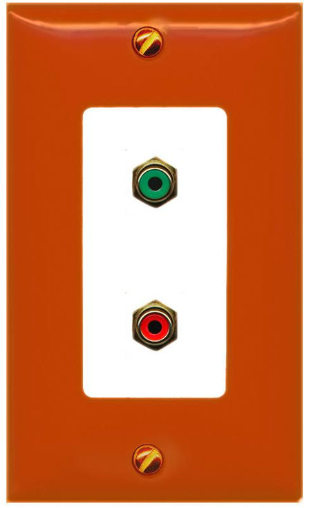 RiteAV RCA-GREEN RCA-RED Wall Plate [Orange/White]
