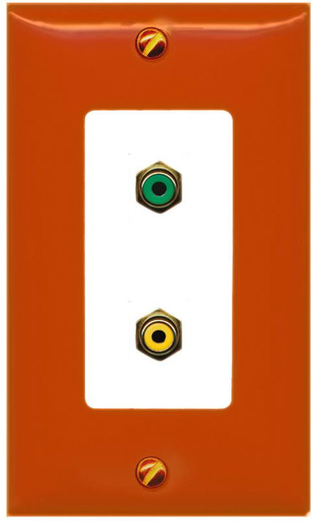 RiteAV RCA-GREEN RCA-YELLOW Wall Plate [Orange/White]