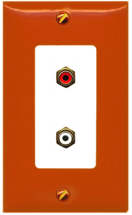 RiteAV RCA-RED RCA-Orange/White Wall Plate [Orange/White]
